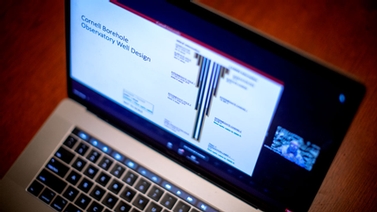 virtual forum viewed on a laptop