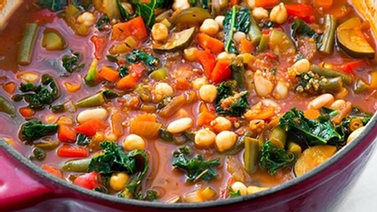 minestrone with kale and quinoa