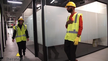 device helps employees maintain physical distancing in corridors