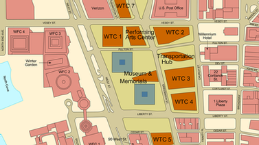 World Trade Center building arrangement in preliminary site plan