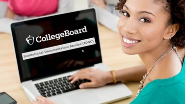 College Board website displayed on a laptop screen