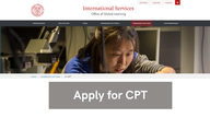 International Services Apply for CPT webpage.