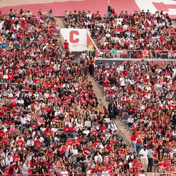 The Cornell community during Homecoming 2024 in the stadium. 