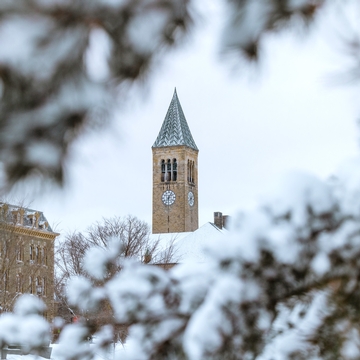 McGraw Tower in the winter. 