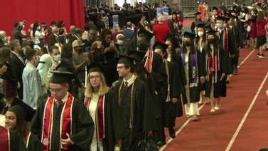 Graduates entering the ceremony.