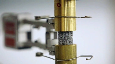 lab equipment tests the durability of 3-d printed bone-like material