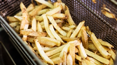 french fries in a deep fryer