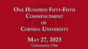 155th Commencement Ceremony one title card.