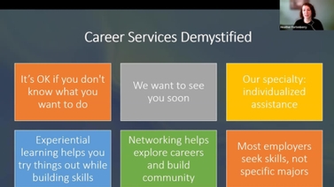 Career Services Demystified slide.