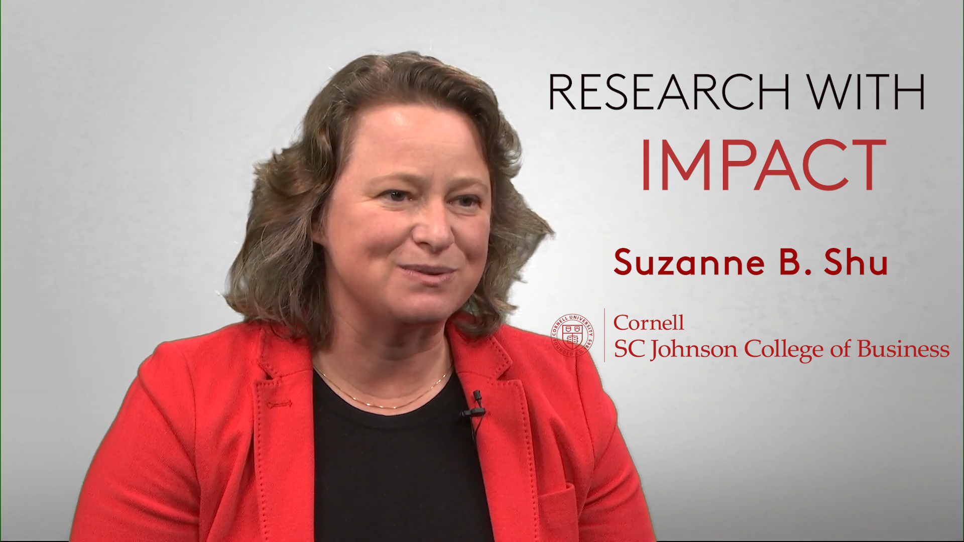 Suzanne Shu on the Research With Impact video series