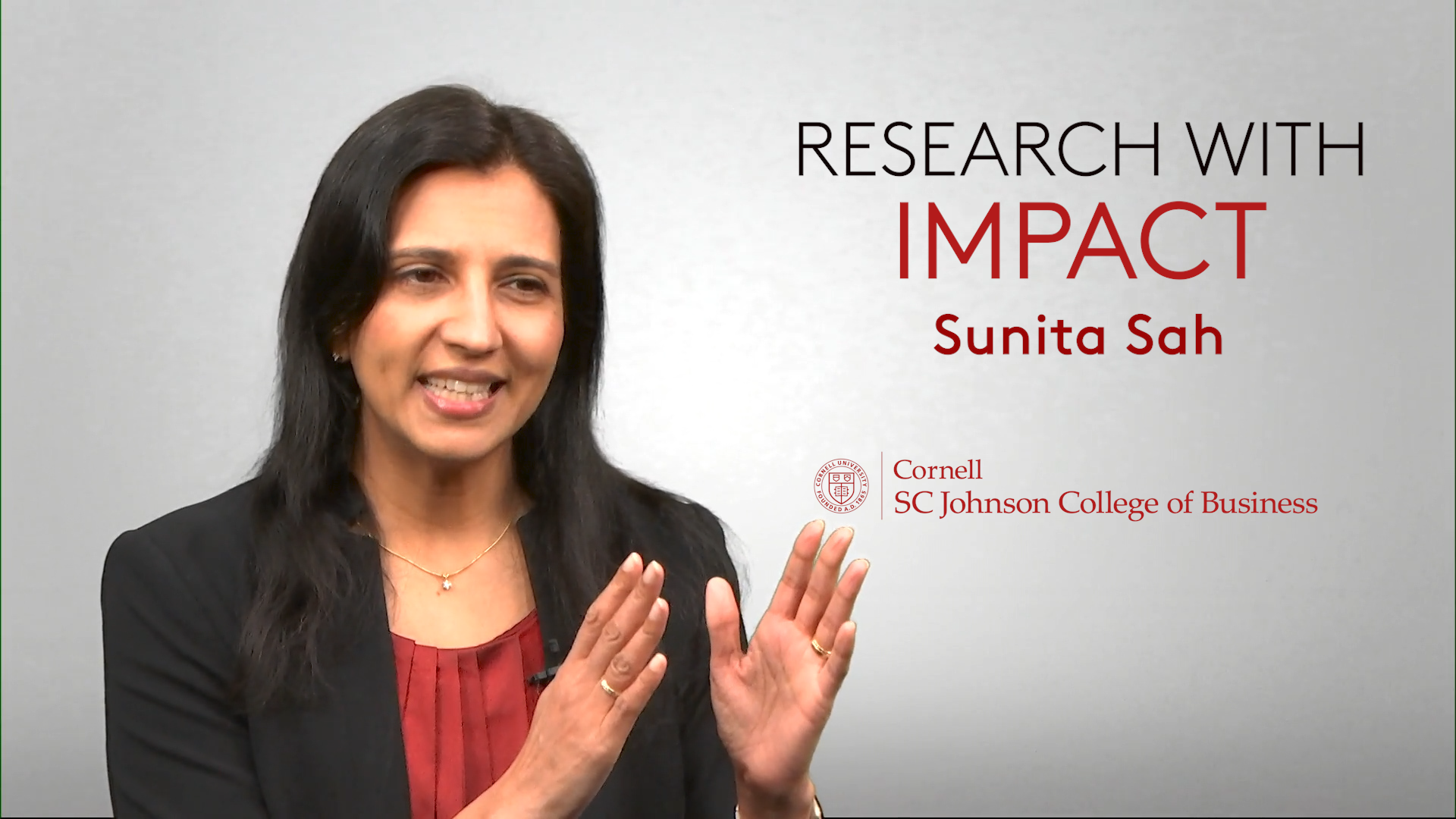 Sunita Sah's faculty page for the Cornell SC Johnson
